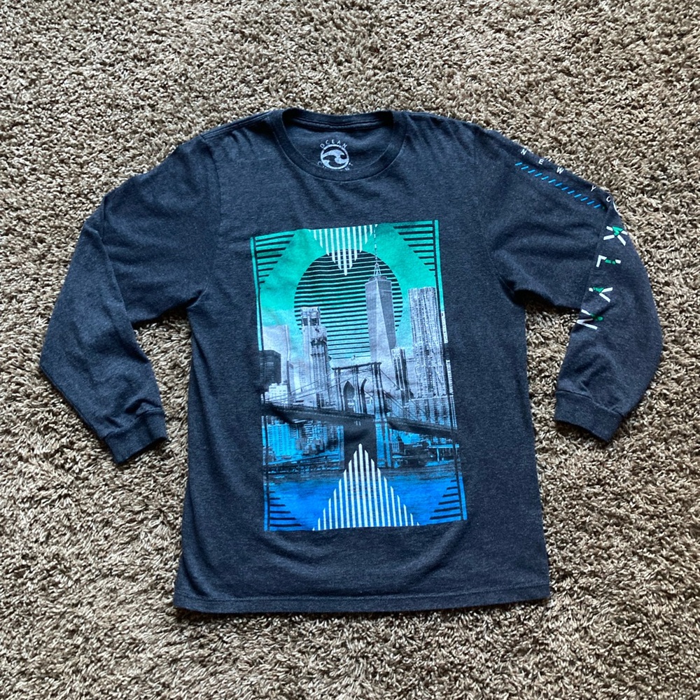 Ocean Current Boys Brooklyn New York Long Sleeve Shirt
